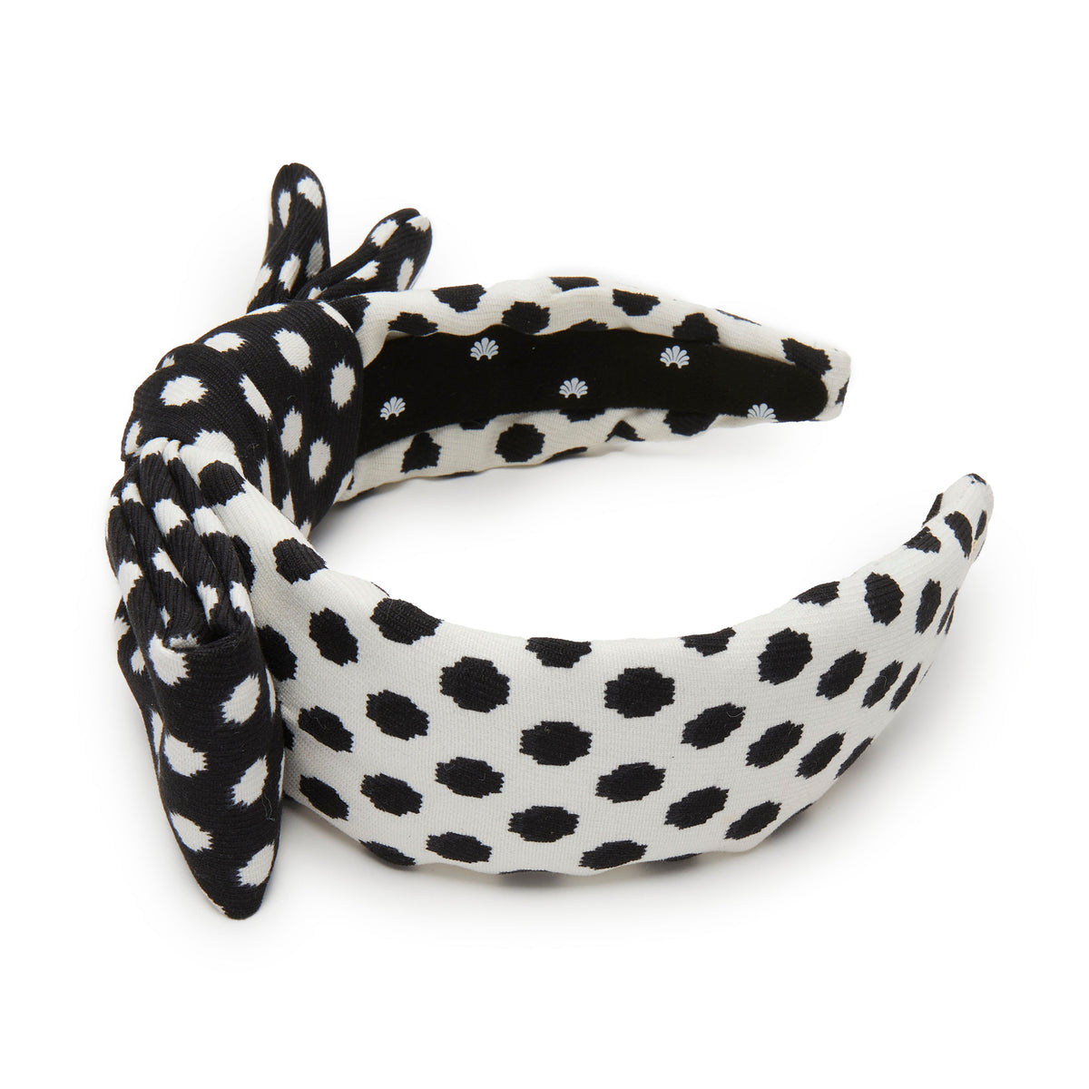 Lele Sadoughi HEADBANDS JET IVORY HOLLY POLKA DOT HEADBAND