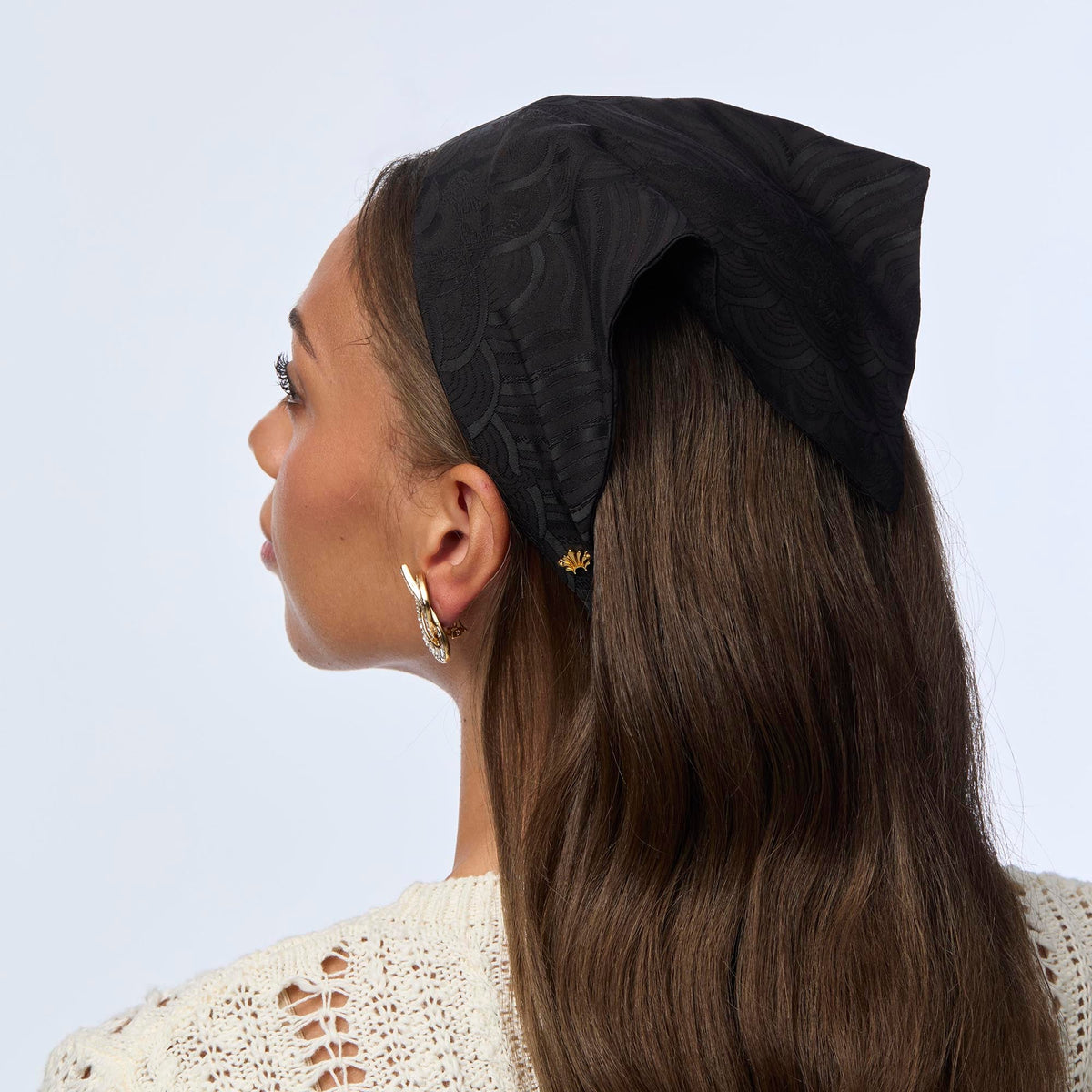Lele Sadoughi HEADBANDS JET JACKIE HANDKERCHIEF HEADBAND