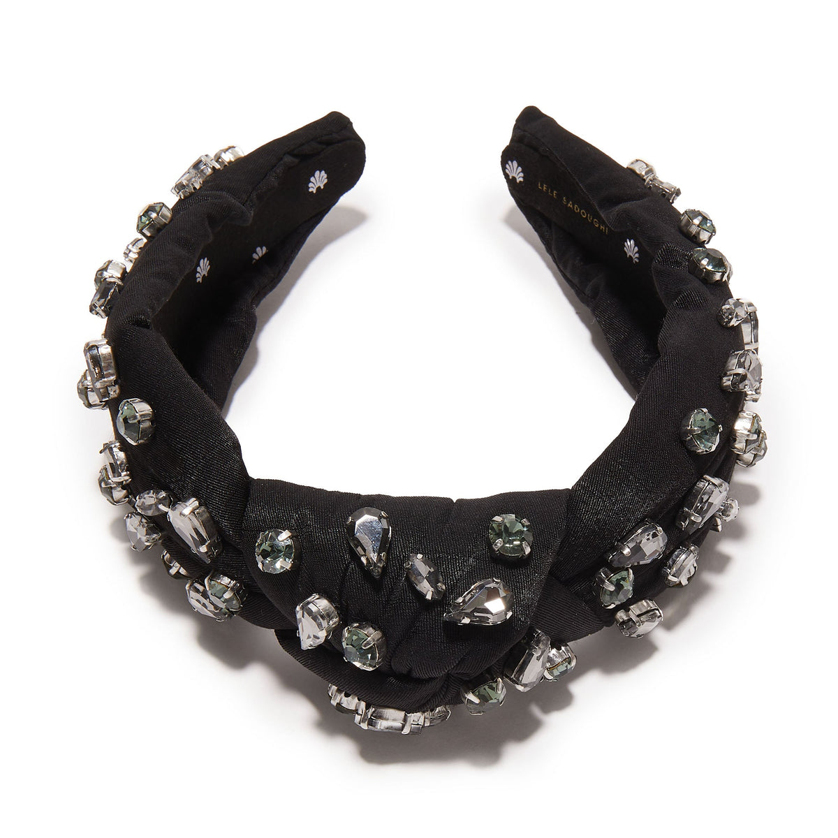 Lele Sadoughi HEADBANDS JET JEWELED KNOTTED HEADBAND