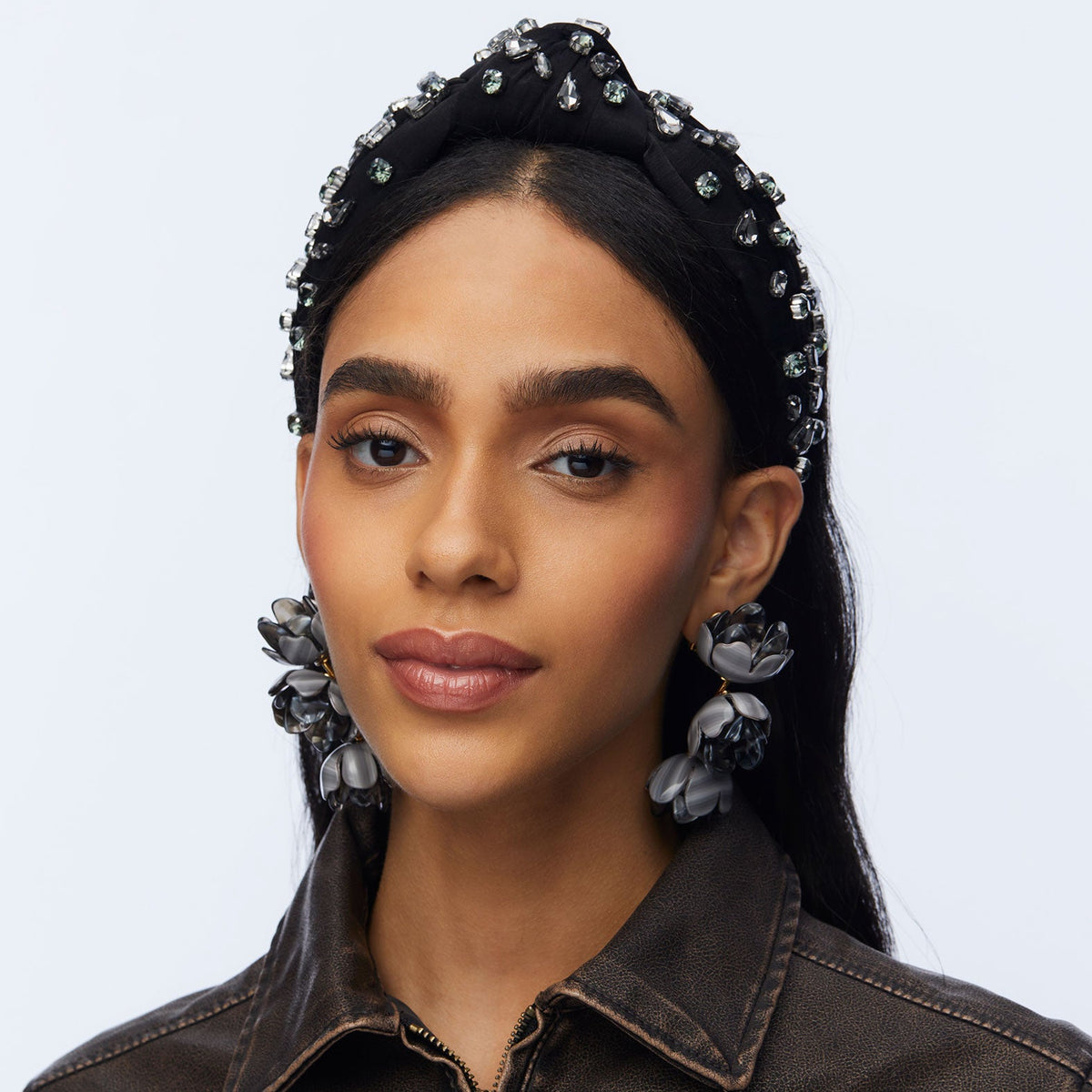 Lele Sadoughi HEADBANDS JET JEWELED KNOTTED HEADBAND