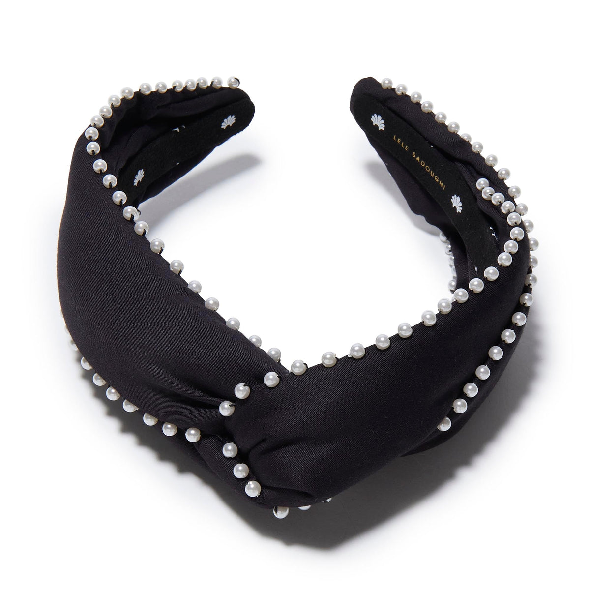 LELE SADOUGHI HEADBANDS JET MARLENE PEARL EMBELLISHED HEADBAND