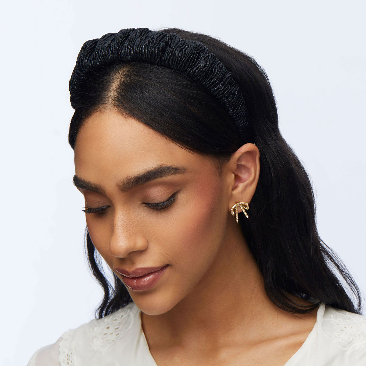 Lele Sadoughi HEADBANDS JET METALLIC KELLY HEADBAND