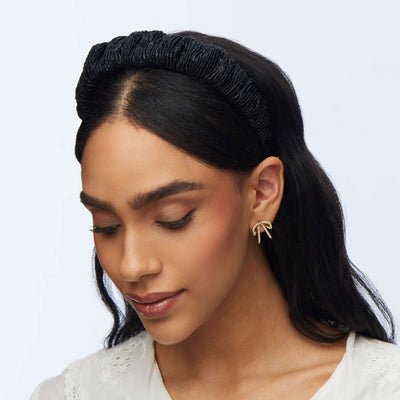 Lele Sadoughi HEADBANDS JET METALLIC KELLY HEADBAND