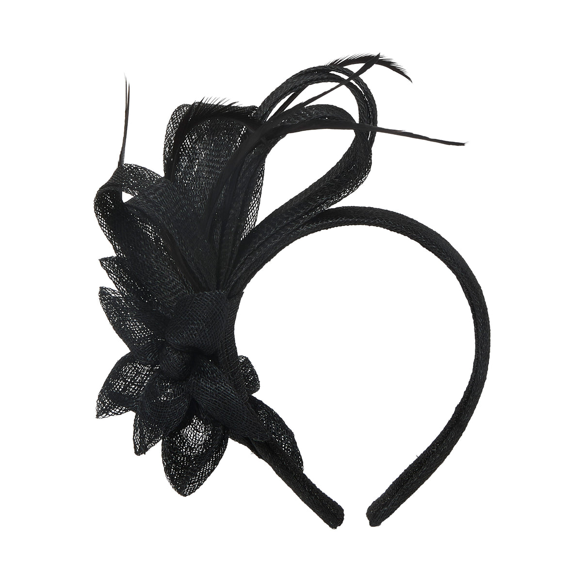 Lele Sadoughi HEADBANDS JET PINWHEEL HOLLY SINAMAY HEADBAND