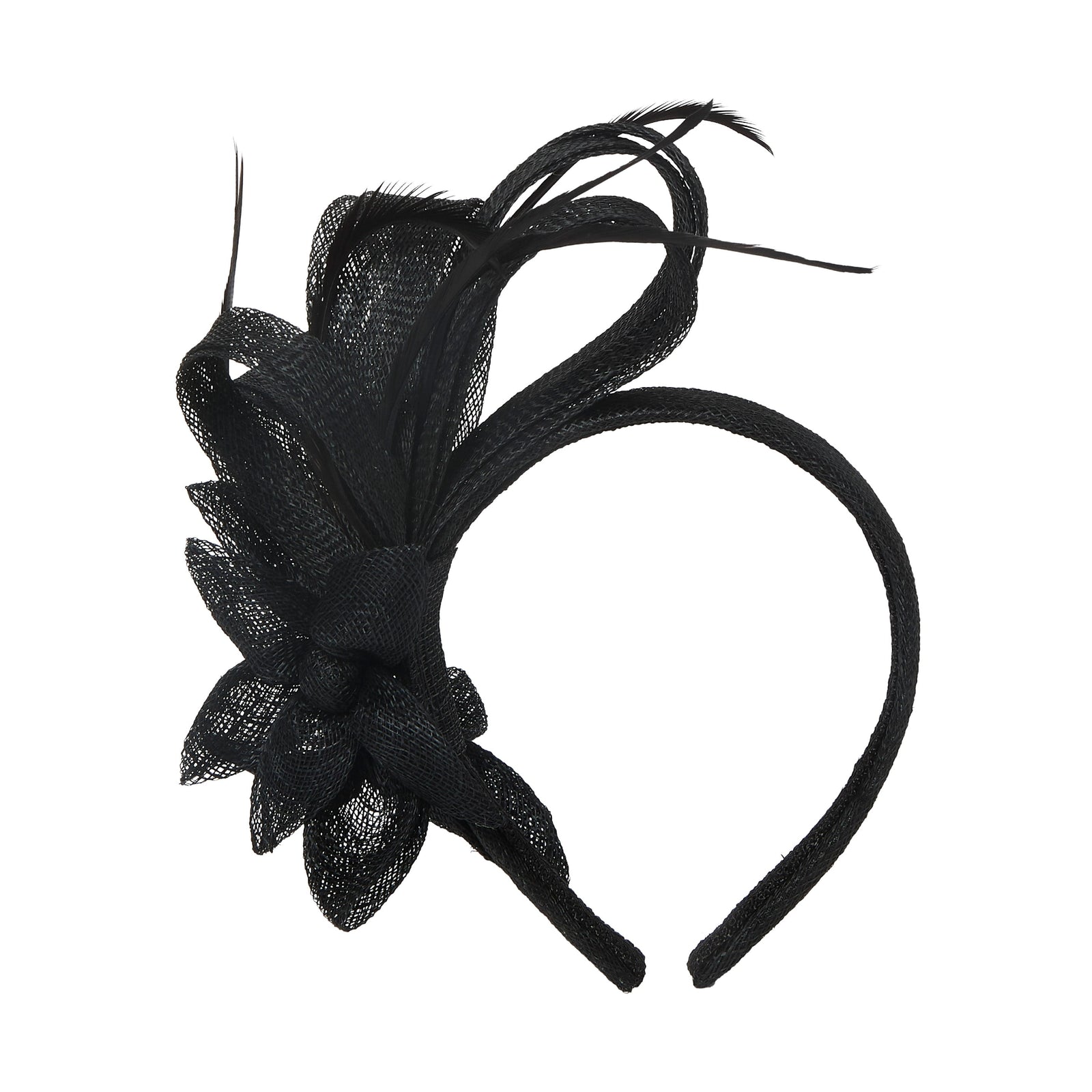 Lele Sadoughi HEADBANDS JET PINWHEEL HOLLY SINAMAY HEADBAND