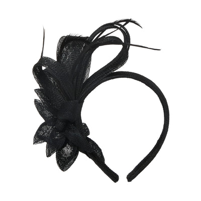 Lele Sadoughi HEADBANDS JET PINWHEEL HOLLY SINAMAY HEADBAND