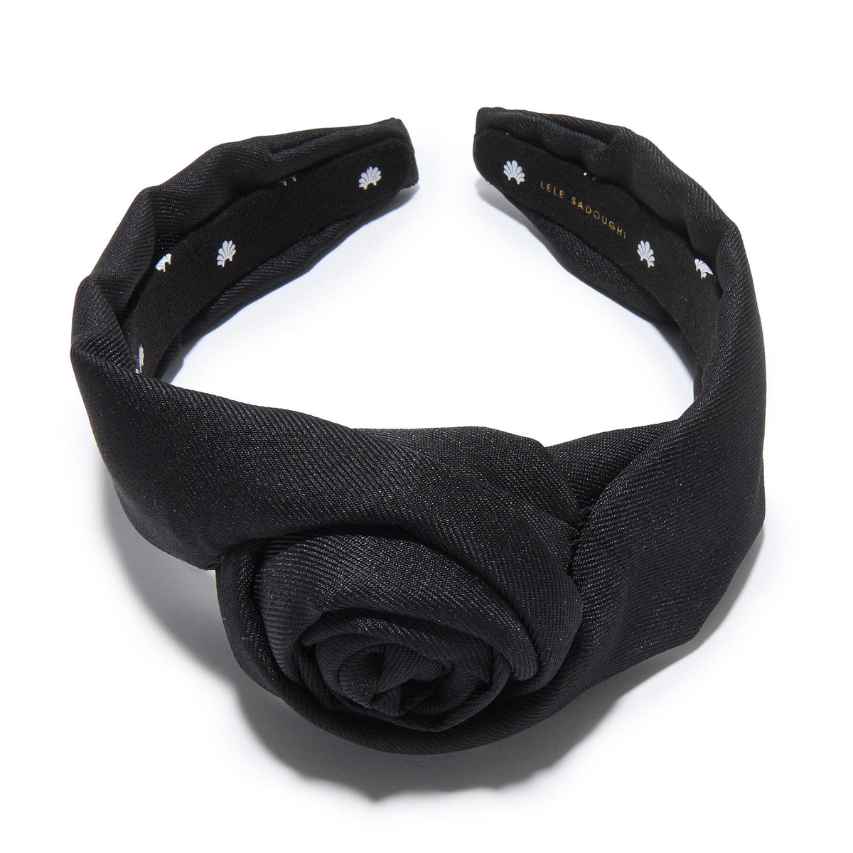 Lele Sadoughi HEADBANDS JET ROSETTE HEADBAND