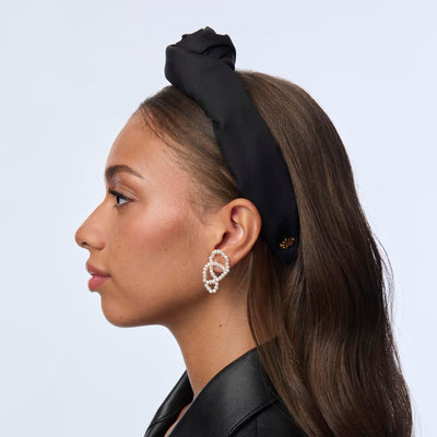 Lele Sadoughi HEADBANDS JET ROSETTE HEADBAND