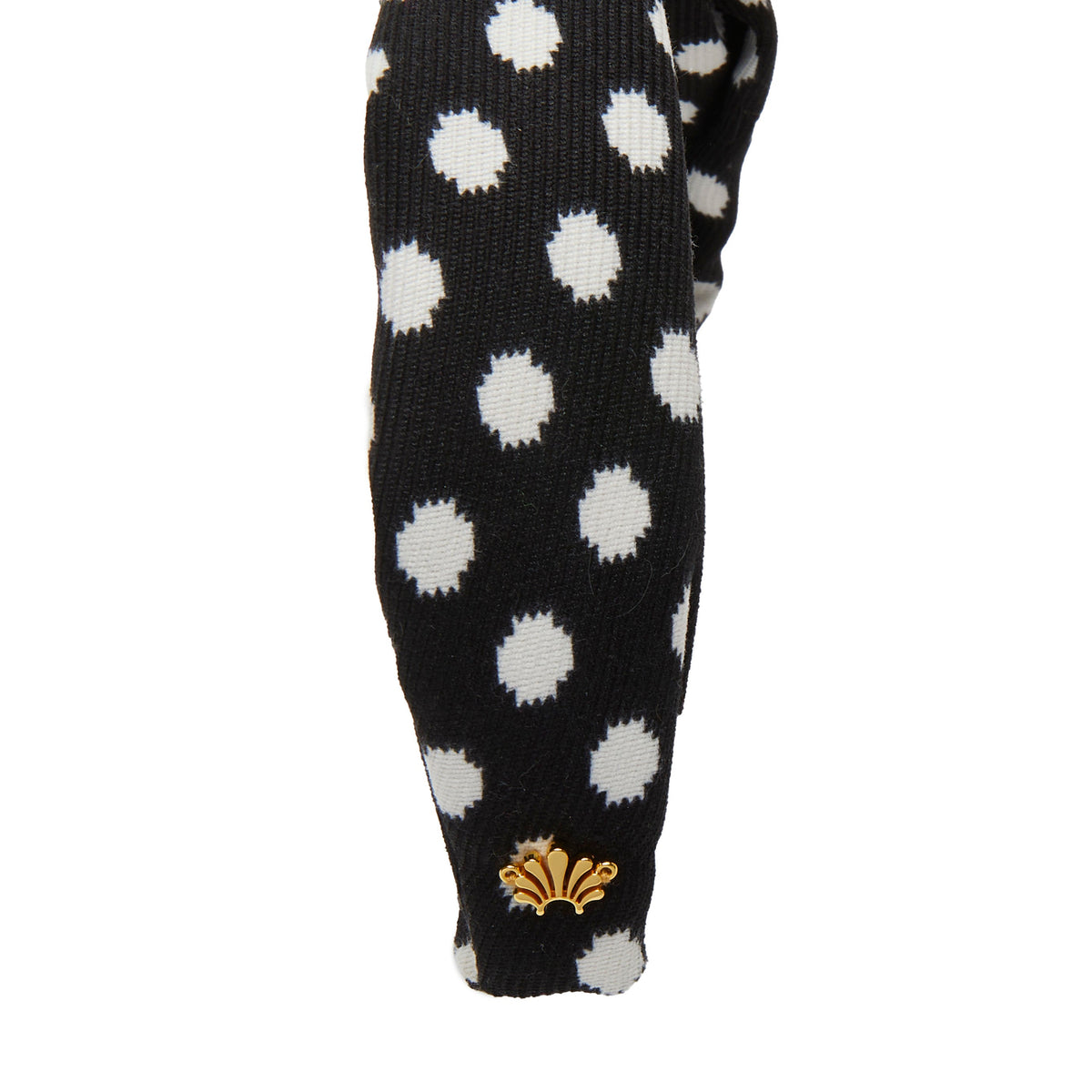 Lele Sadoughi HEADBANDS JET ROSETTE POLKA DOT HEADBAND