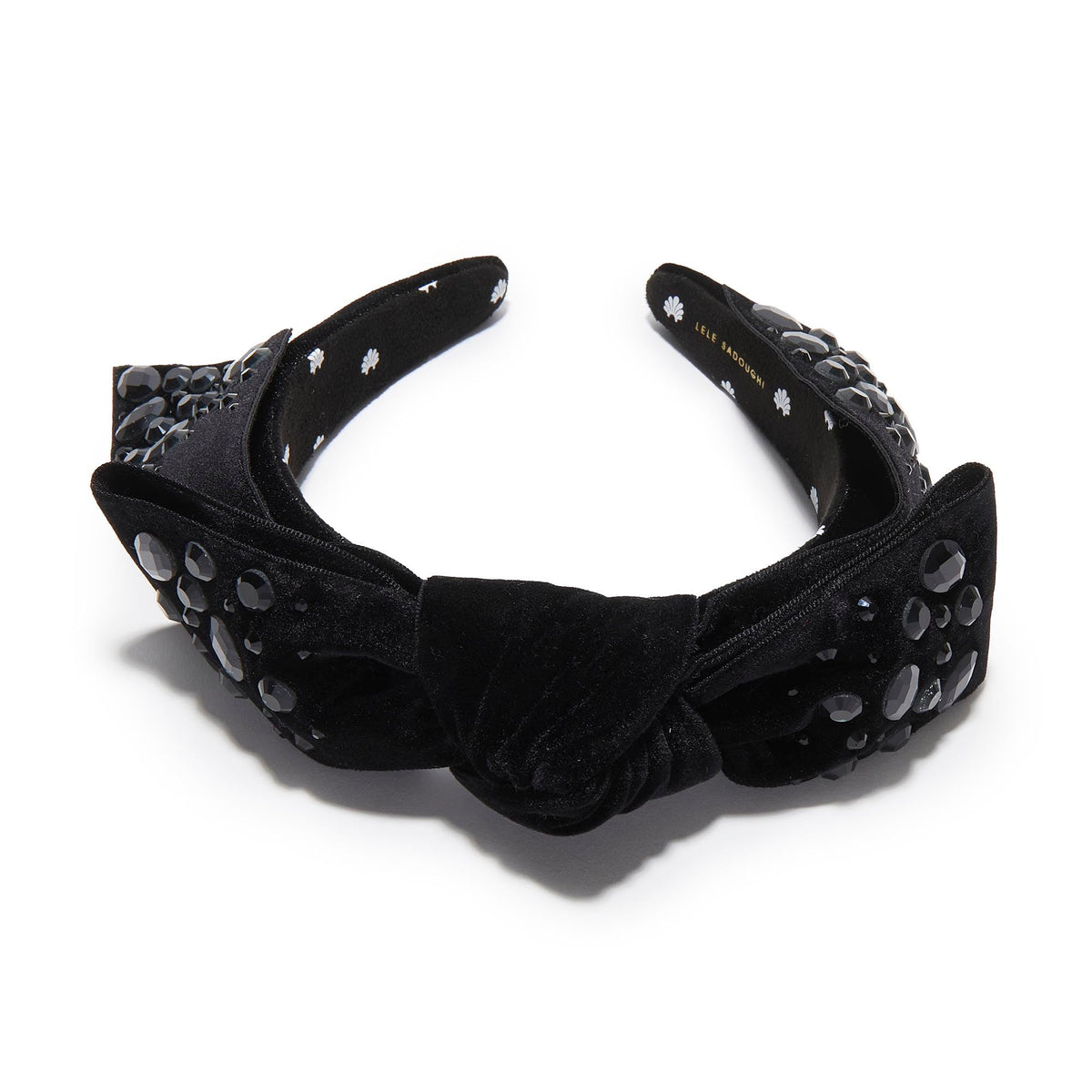 Lele Sadoughi HEADBANDS JET SHIRLEY CRYSTAL PEBBLE HEADBAND