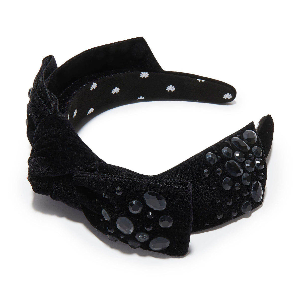 Lele Sadoughi HEADBANDS JET SHIRLEY CRYSTAL PEBBLE HEADBAND