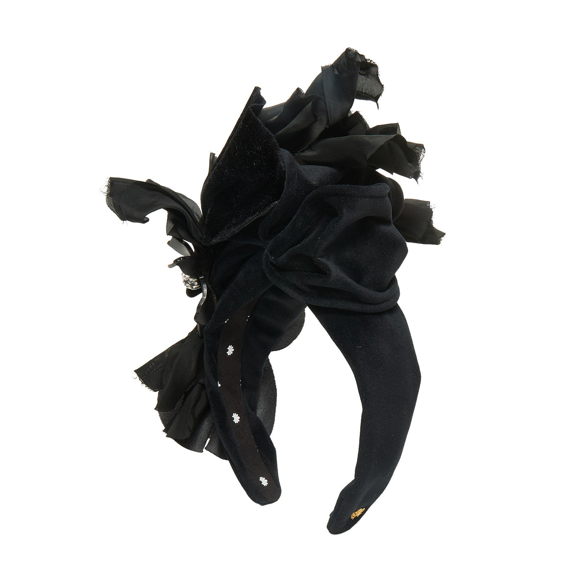 Lele Sadoughi HEADBANDS JET VELVET FLORAL CRAWFORD HEADBAND