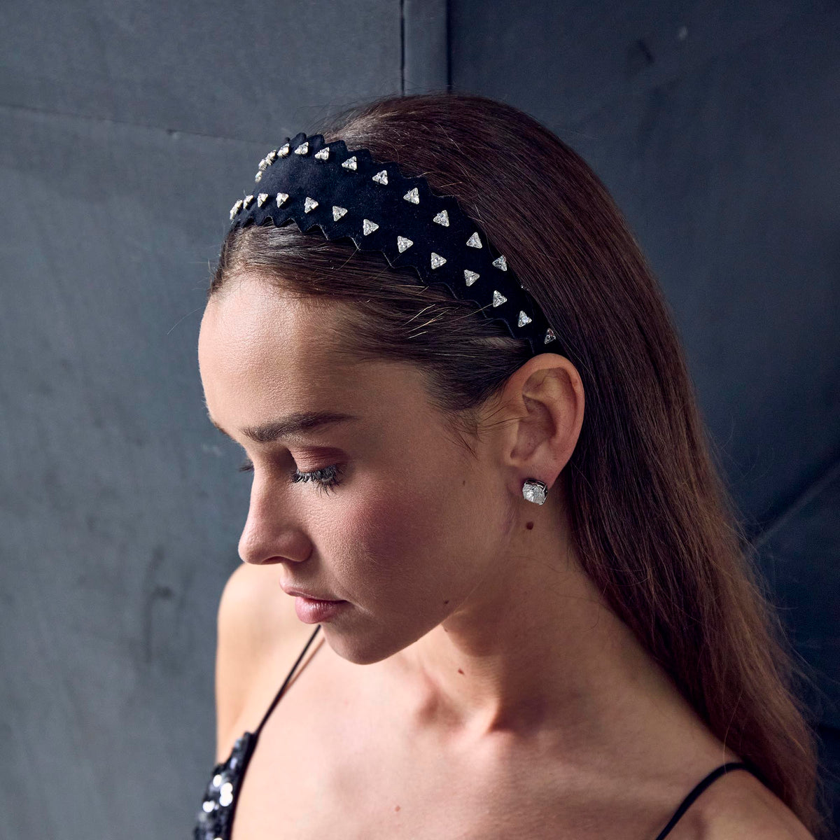 Lele Sadoughi HEADBANDS JET WAVY BESSETTE SWAROVSKI HEADBAND