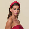 Lele Sadoughi HEADBANDS JOLLY RED KNOTTED MOIRE HEADAND