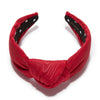 Lele Sadoughi HEADBANDS JOLLY RED KNOTTED MOIRE HEADAND