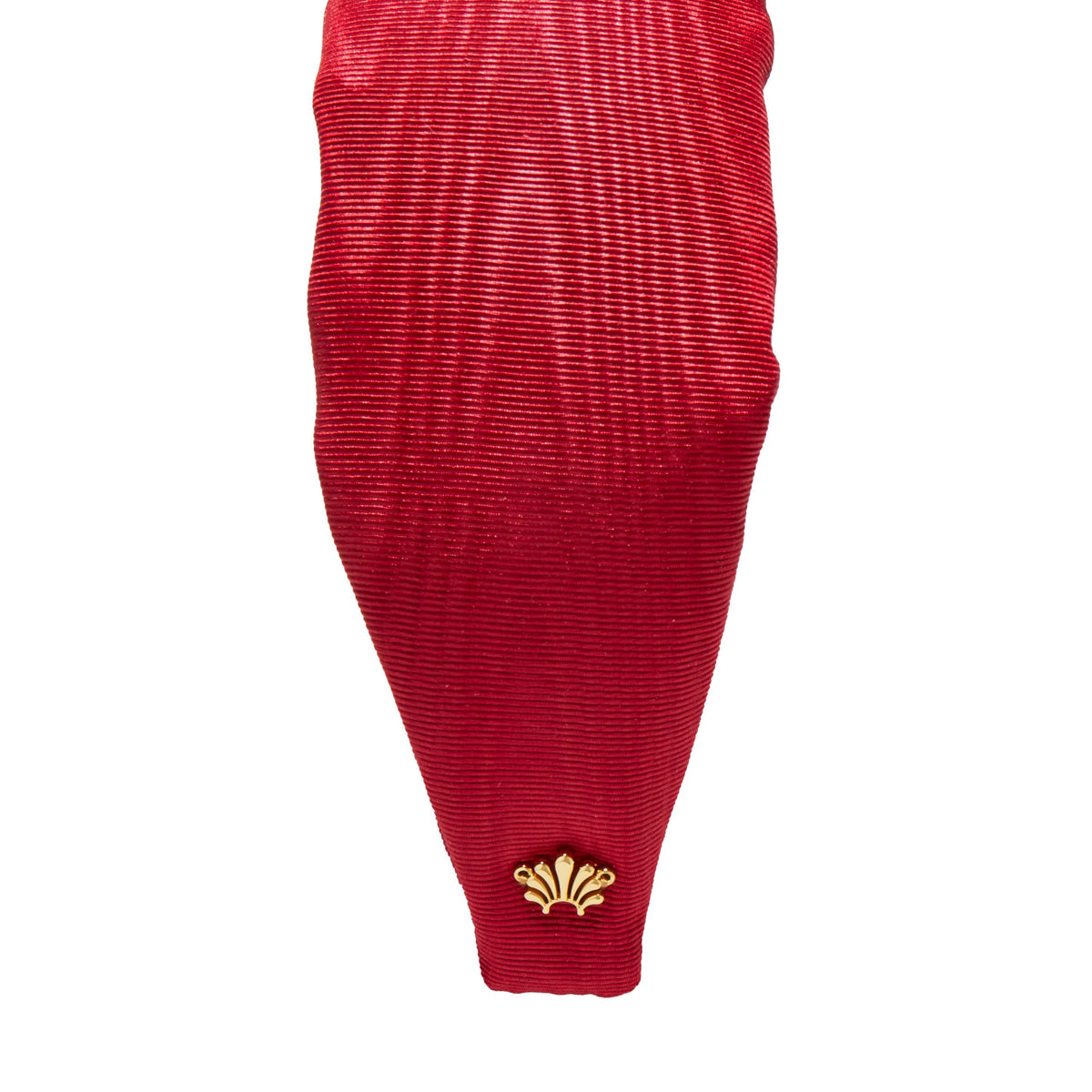 Lele Sadoughi HEADBANDS JOLLY RED KNOTTED MOIRE HEADAND