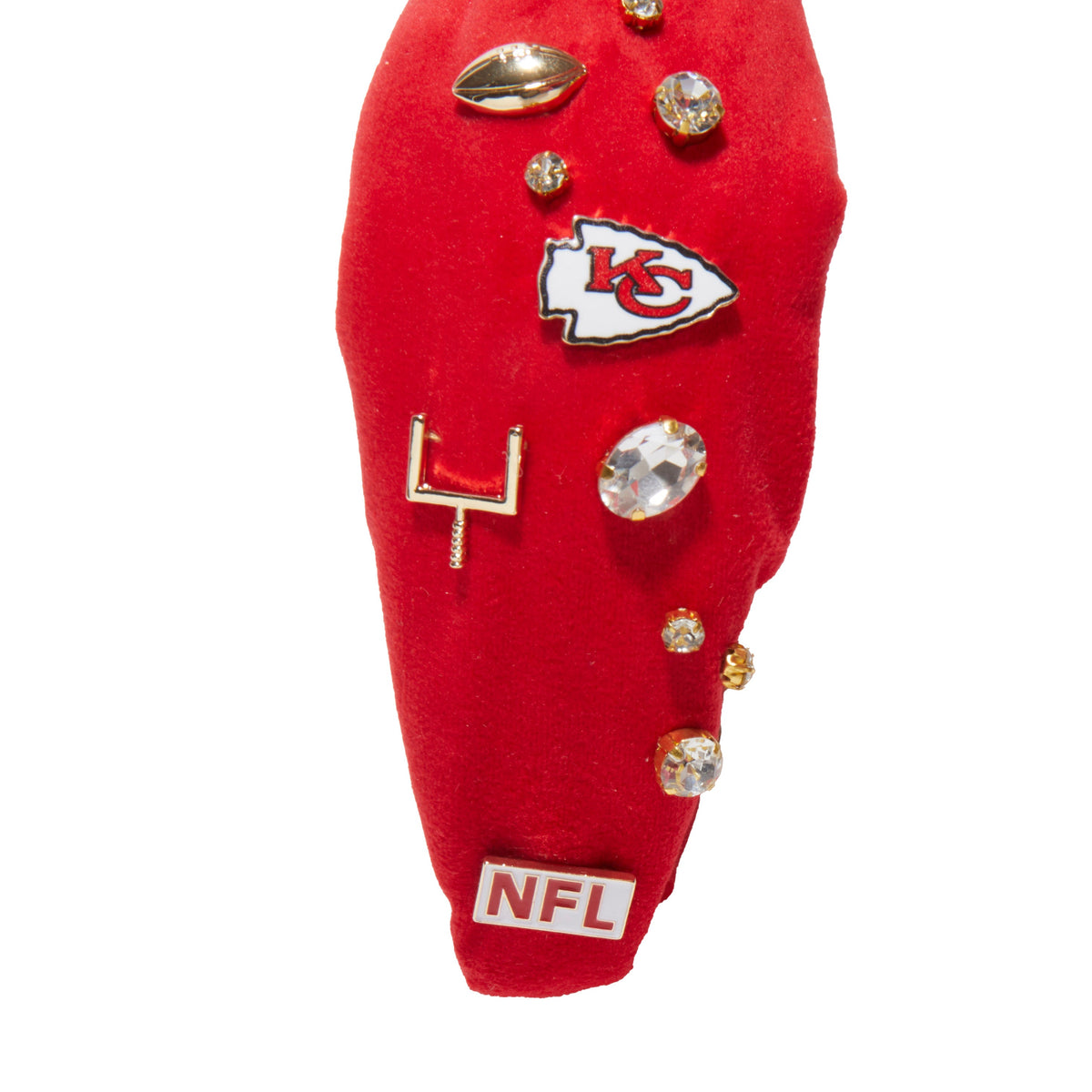 Lele Sadoughi HEADBANDS KANSAS CITY CHIEFS LELE X NFL RED EMBELLISHED KNOTTED HEADBAND