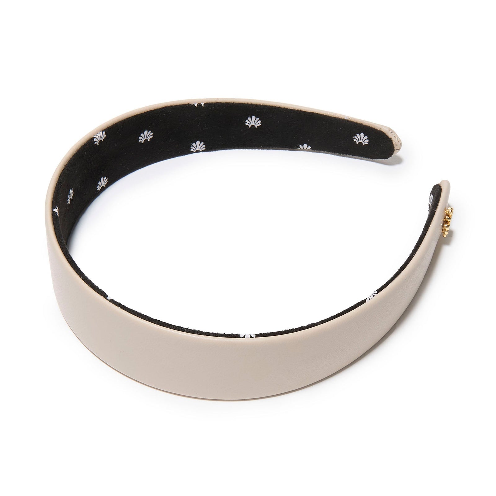 Lele Sadoughi HEADBANDS KHAKI FAUX LEATHER BESSETTE HEADBAND