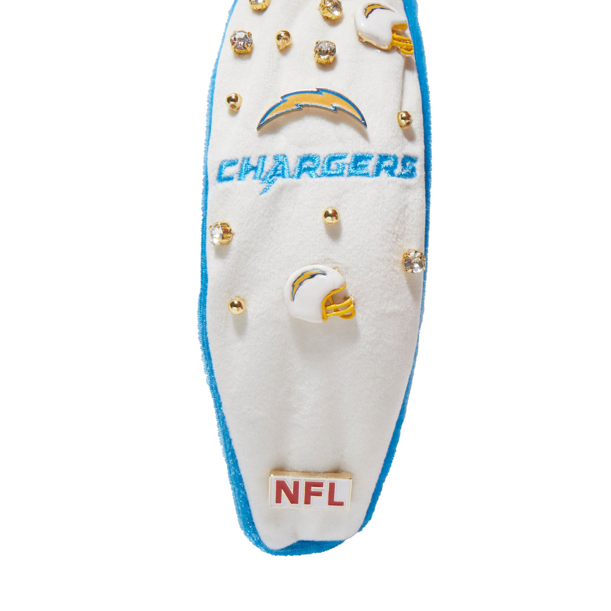 Lele Sadoughi HEADBANDS LA CHARGERS LELE X NFL IVORY EMBELLISHED KNOTTED HEADBAND