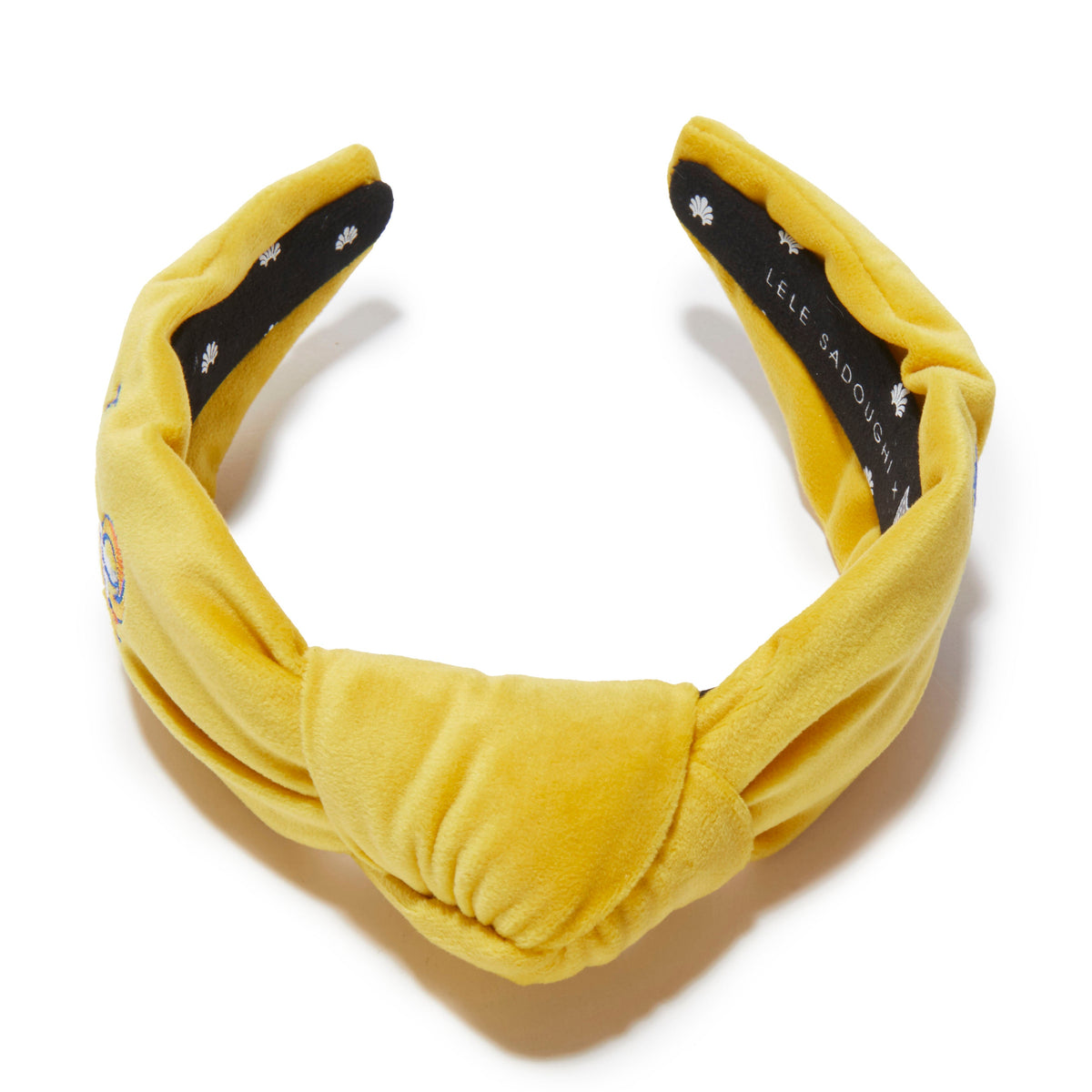 Lele Sadoughi HEADBANDS LA RAMS EMBROIDERED LELE X NFL SOL KNOTTED HEADBAND