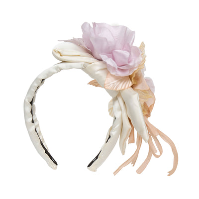 Lele Sadoughi HEADBANDS LAVENDER CAMELLIAS FLORAL BOUQUET HEADBAND