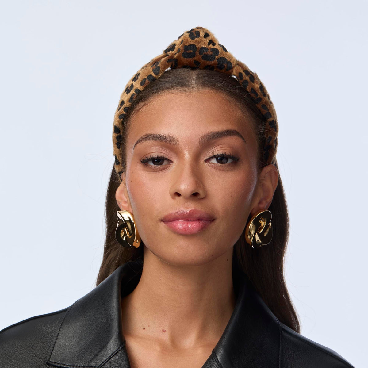 LEOPARD KNOTTED FAUX PONYHAIR HEADBAND - Lele Sadoughi