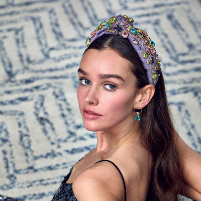 Lele Sadoughi HEADBANDS LIGHT AMETHYST KNOTTED SWAROVSKI HEADBAND
