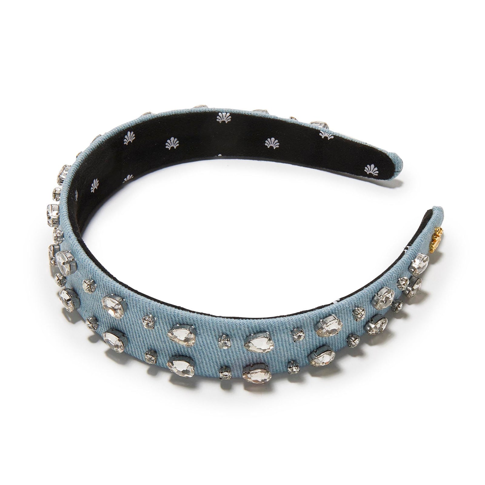 LELE SADOUGHI HEADBANDS LIGHT DENIM BESSETTE CRYSTAL TRIM HEADBAND