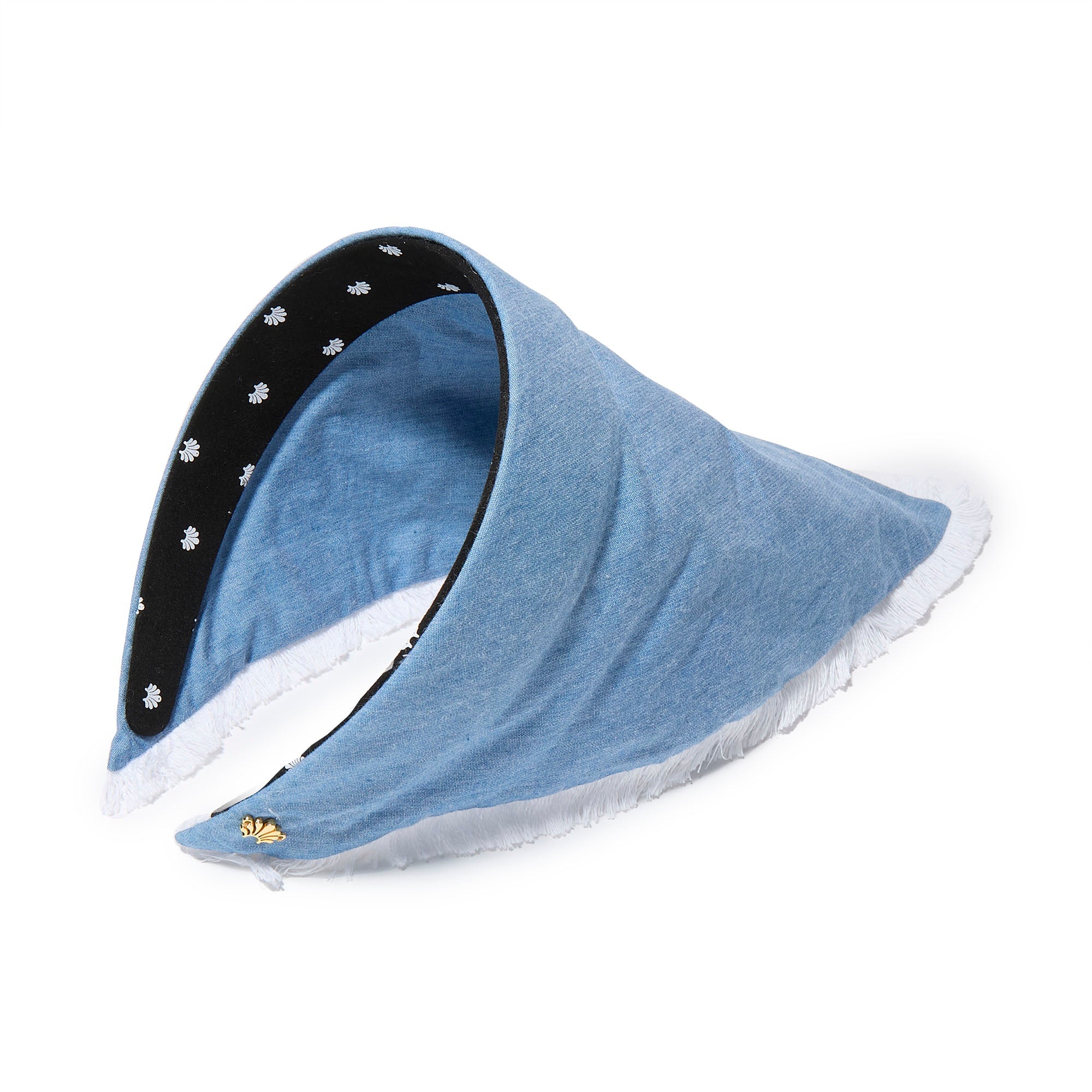 Lele Sadoughi HEADBANDS LIGHT DENIM JACKIE CHAMBRAY HANKERCHIEF HEADBAND