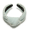 Lele Sadoughi HEADBANDS LIGHT DENIM KNOTTED PEARL EDGE HEADBAND