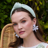 Lele Sadoughi HEADBANDS LIGHT DENIM KNOTTED PEARL EDGE HEADBAND