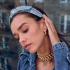 Lele Sadoughi HEADBANDS LIGHT DENIM SHIRLEY SCALLOPED SEQUIN HEADBAND