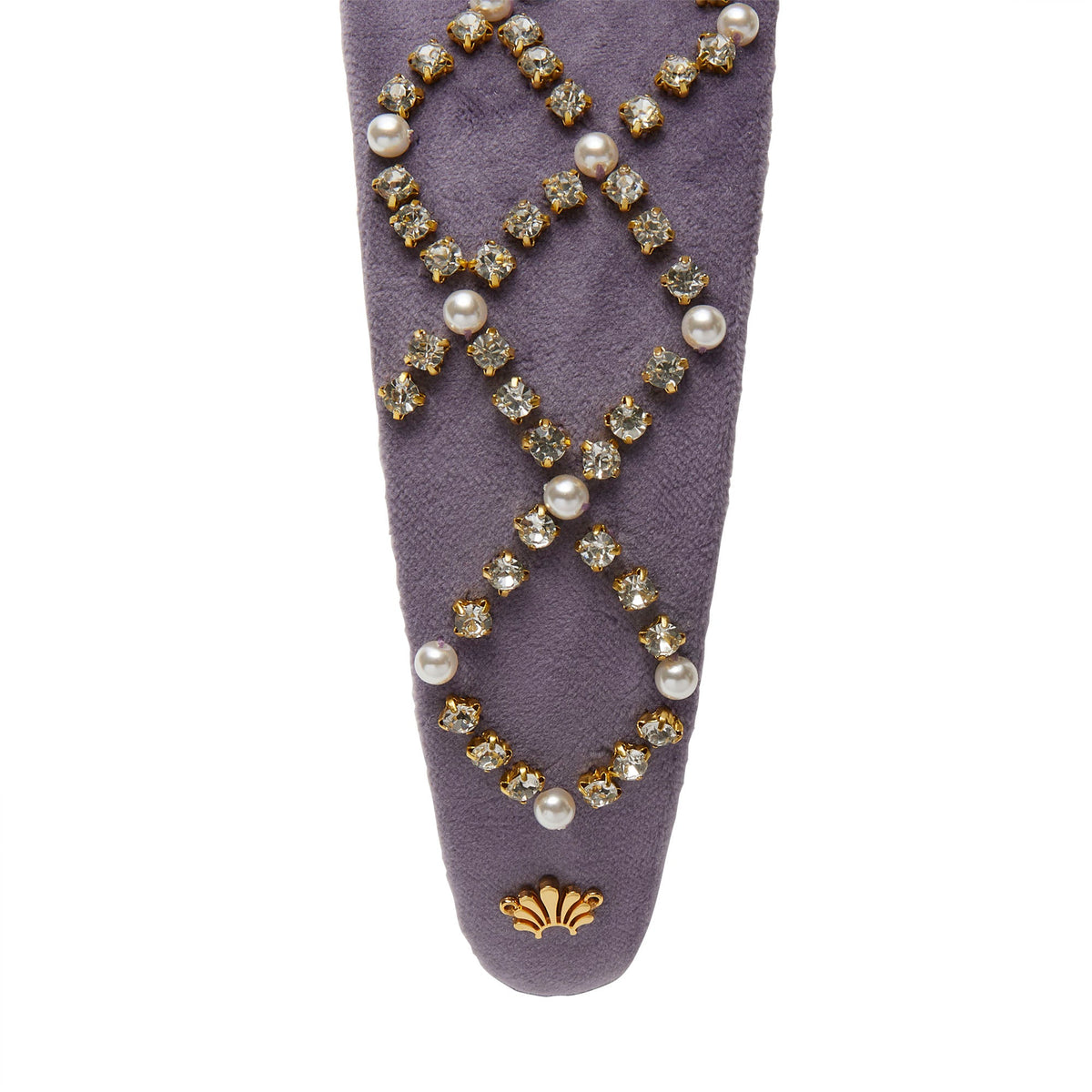 Lele Sadoughi HEADBANDS LILAC BRIGITTE PAVE LATTICE HEADBAND