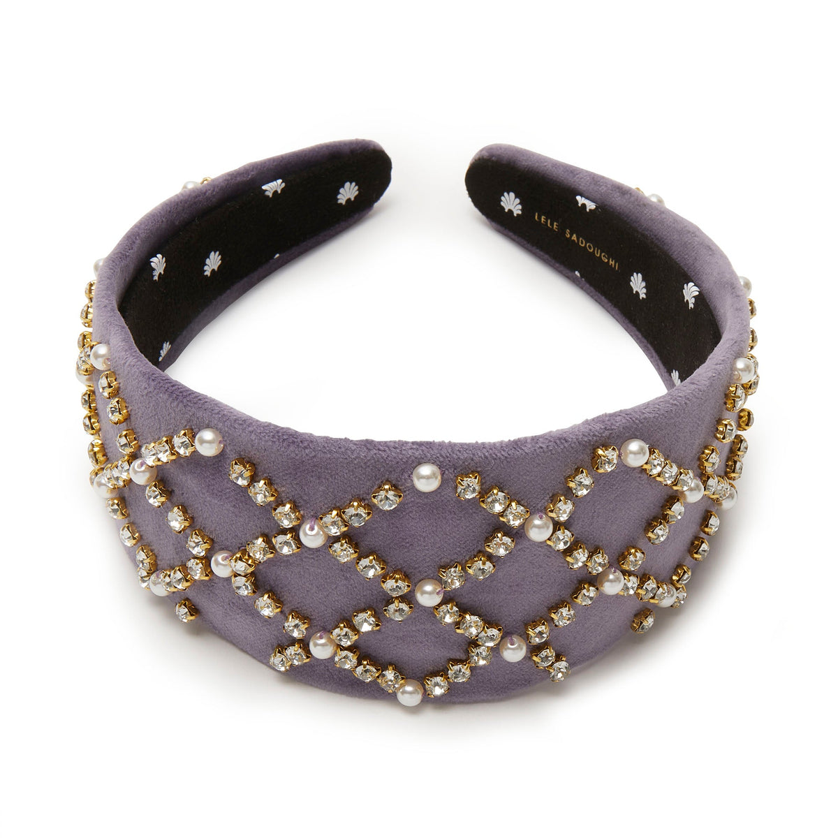 Lele Sadoughi HEADBANDS LILAC BRIGITTE PAVE LATTICE HEADBAND