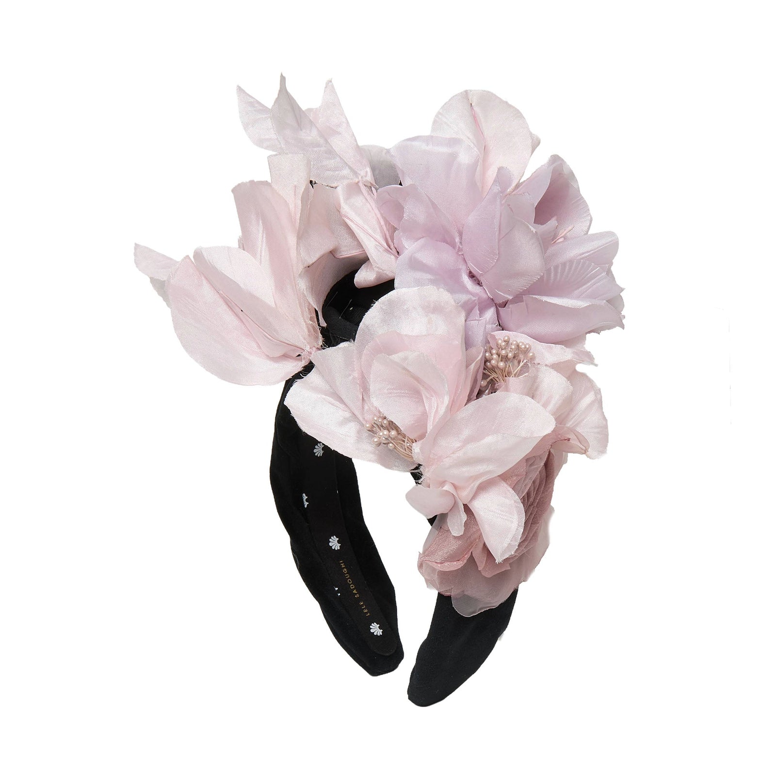 Lele Sadoughi HEADBANDS LILAC JET VELVET FLORAL CRAWFORD HEADBAND