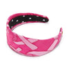 Lele Sadoughi HEADBANDS LIPSTICK PINK BRIGITTE BREAST CANCER AWARENESS HEART RIBBON HEADBAND