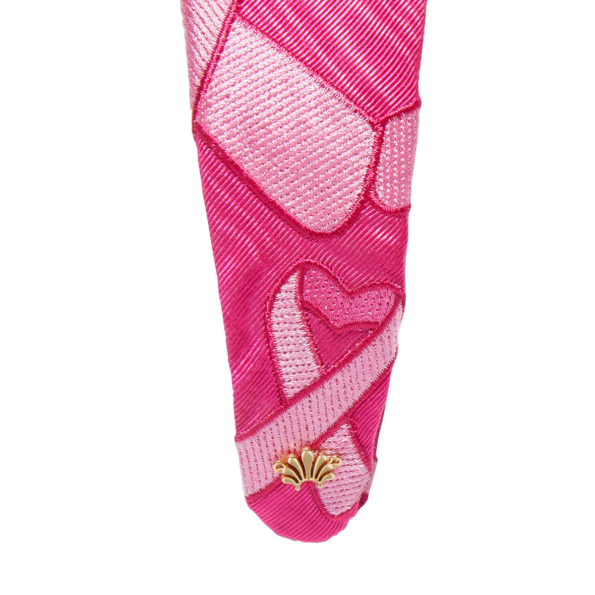 Lele Sadoughi HEADBANDS LIPSTICK PINK BRIGITTE BREAST CANCER AWARENESS HEART RIBBON HEADBAND