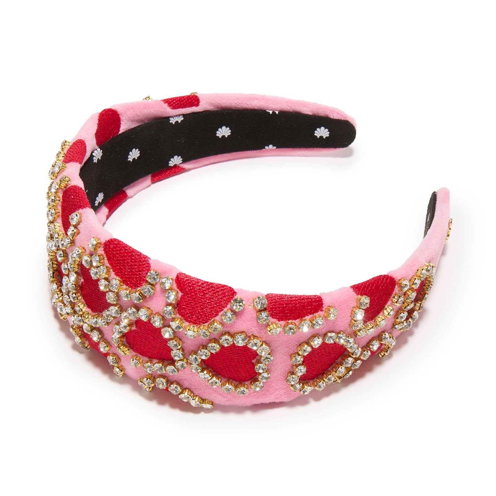 Lele Sadoughi HEADBANDS LIPSTICK PINK BRIGITTE VALENTINE'S CRYSTAL HEART HEADBAND