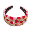Lele Sadoughi HEADBANDS LIPSTICK PINK BRIGITTE VALENTINE'S CRYSTAL HEART HEADBAND