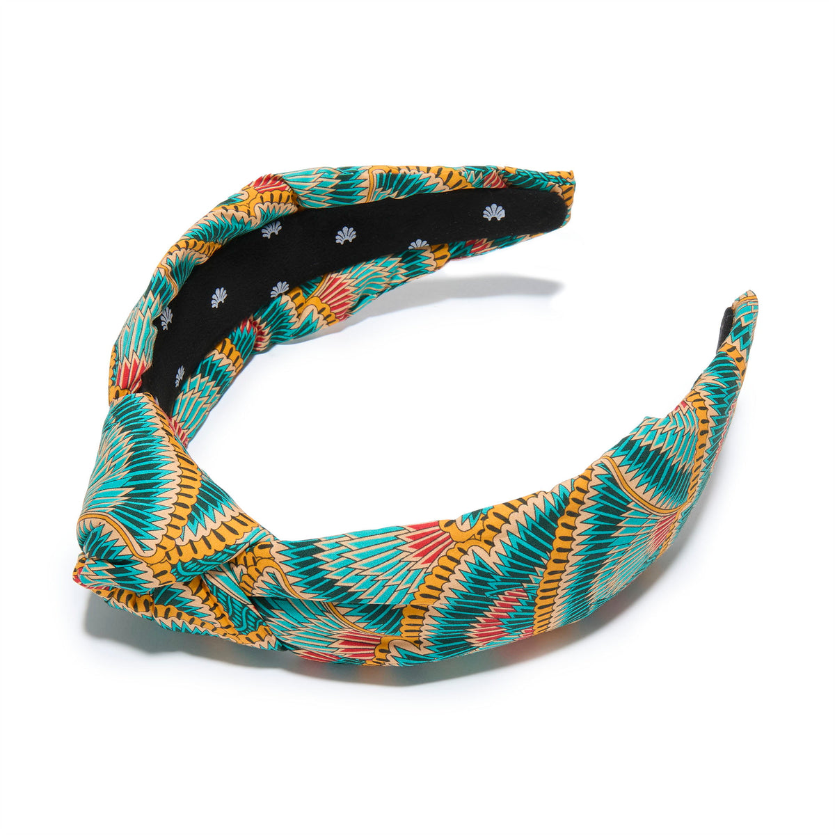 Lele Sadoughi HEADBANDS LOTUS FLOWERS KNOTTED EMBROIDERED HEADBAND