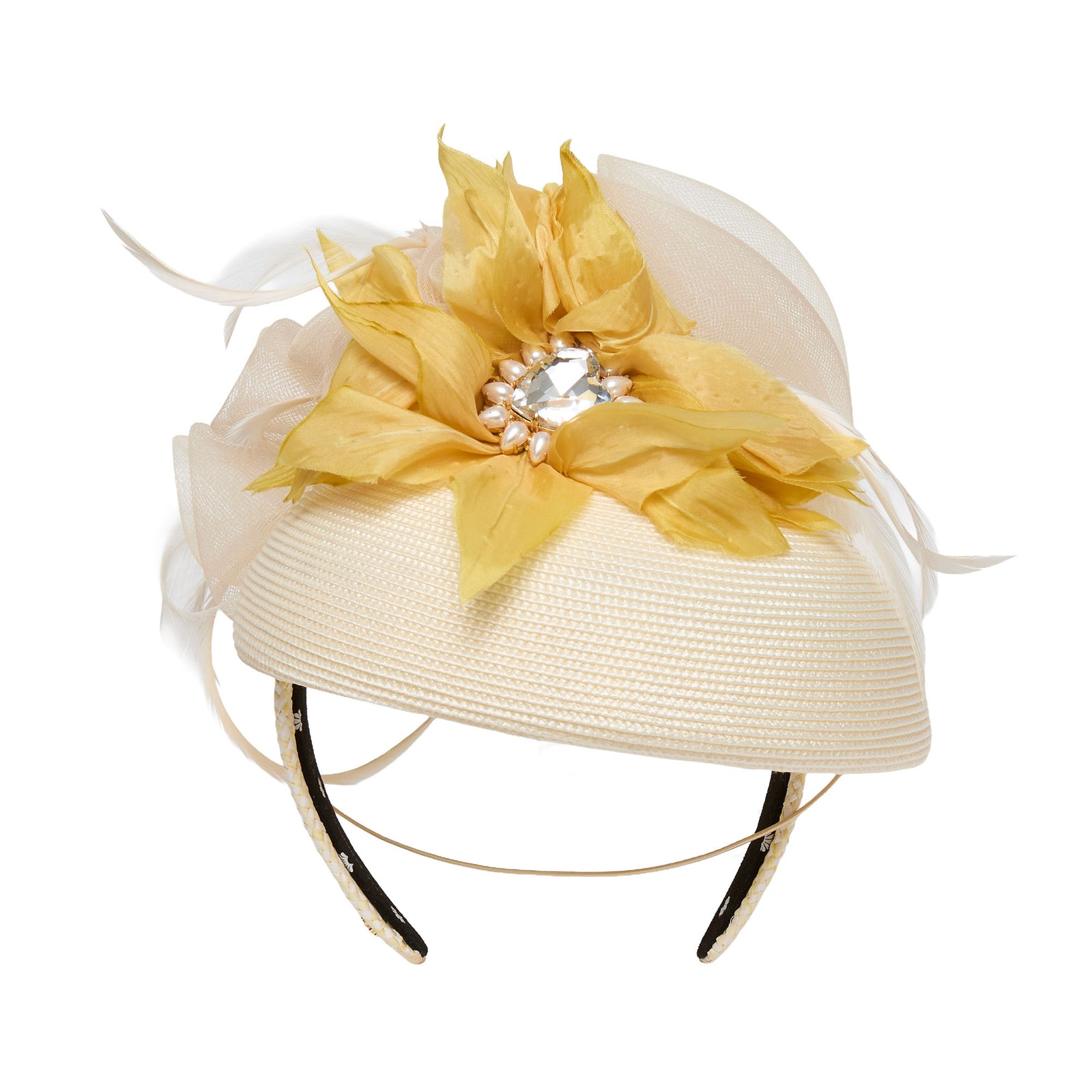 Lele Sadoughi HEADBANDS MARIGOLD DAISY FLORAL BOUQUET FASCINATOR