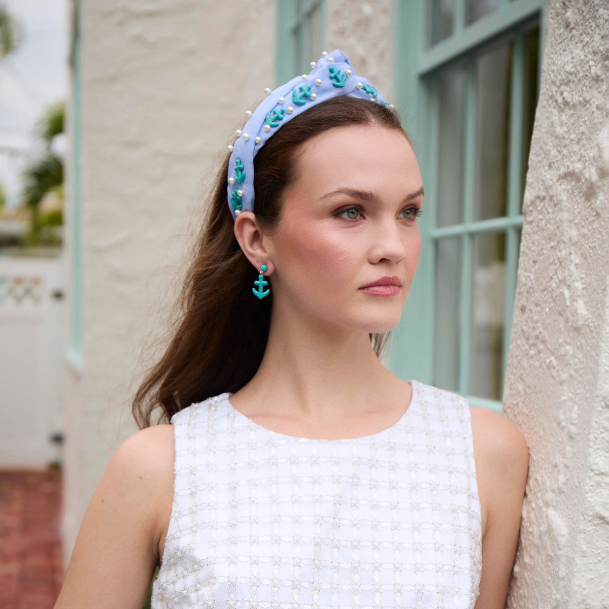 Lele Sadoughi HEADBANDS MARINE MULTI  MARLENE EMBELLISHED ANCHORS AWAY HEADBAND