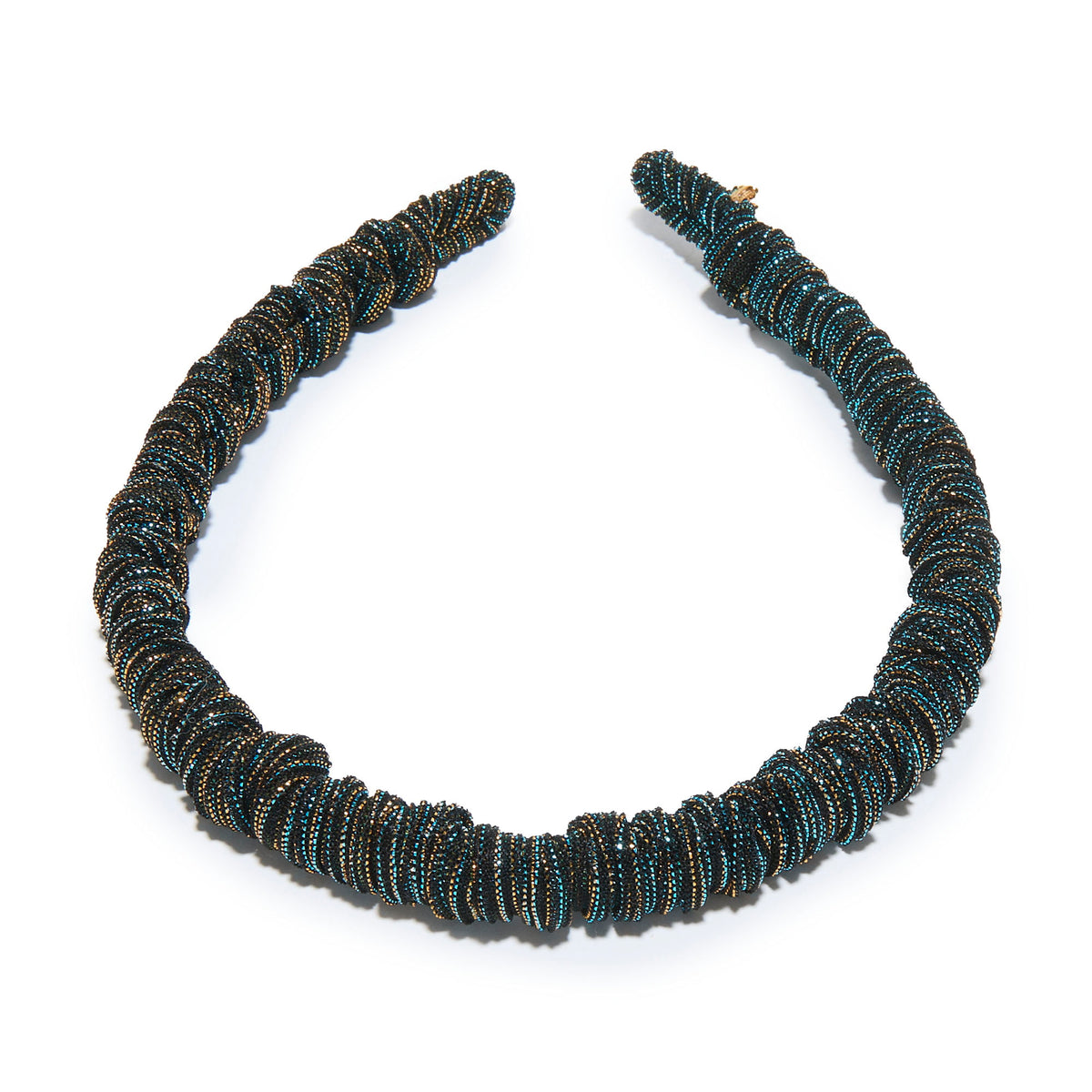 Lele Sadoughi HEADBANDS METALLIC ONYX JESSIE LUREX HEADBAND