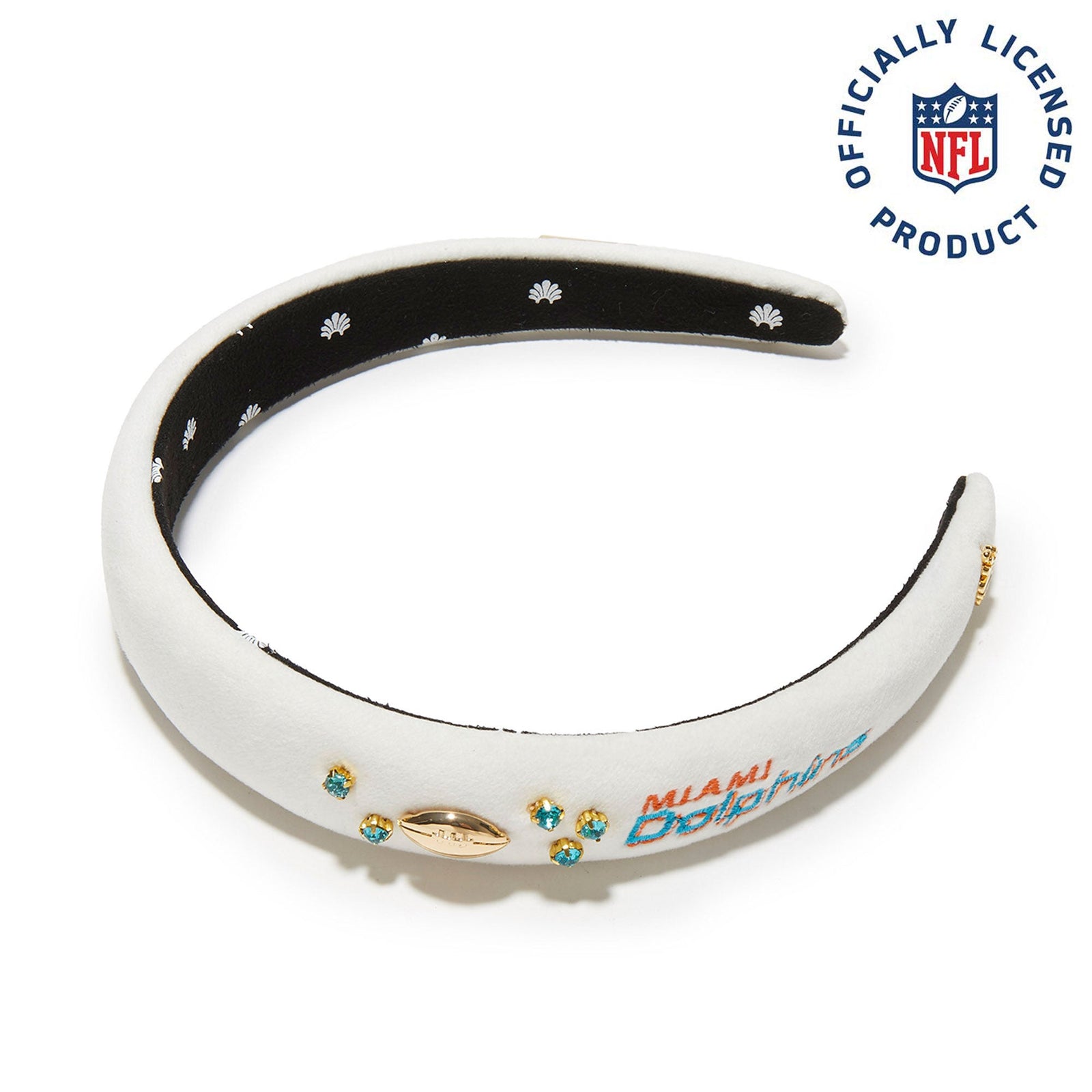 Lele Sadoughi HEADBANDS MIAMI DOLPHINS LELE X NFL IVORY CHARLOTTE HEADBAND *PRE-ORDER*