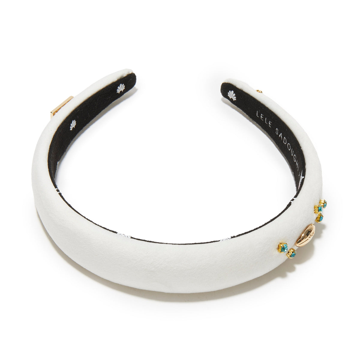 Lele Sadoughi HEADBANDS MIAMI DOLPHINS LELE X NFL IVORY CHARLOTTE HEADBAND *PRE-ORDER*