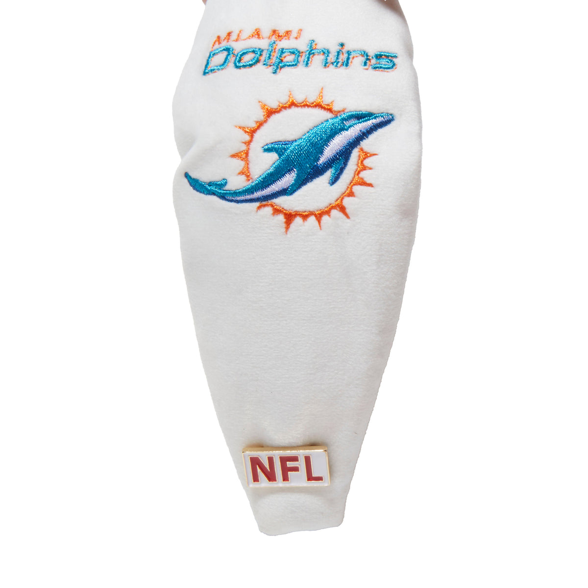 Lele Sadoughi HEADBANDS MIAMI DOPHINS LELE X NFL IVORY EMBROIDERED KNOTTED HEADBAND