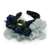LELE SADOUGHI HEADBANDS MIDNIGHT BLUE JEWELED ROSE FLORAL BOUQUET HEADBAND