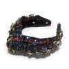 Lele Sadoughi HEADBANDS MIDNIGHT PLAID MARLENE TWINKLING CRYSTAL HEADBAND