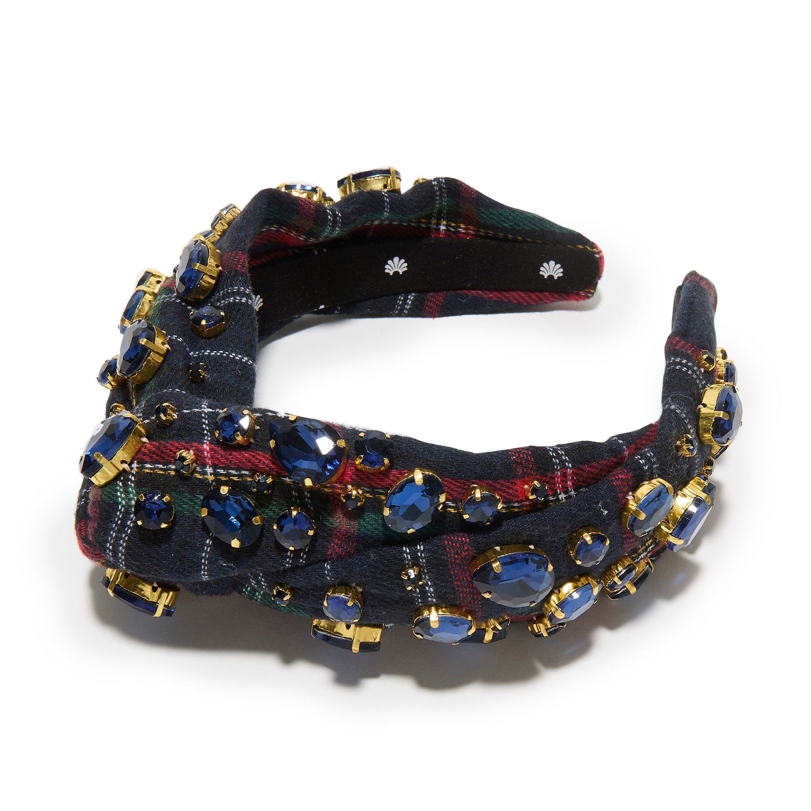 Lele Sadoughi HEADBANDS MIDNIGHT PLAID MARLENE TWINKLING CRYSTAL HEADBAND