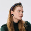 Lele Sadoughi HEADBANDS MIDNIGHT PLAID MARLENE TWINKLING CRYSTAL HEADBAND